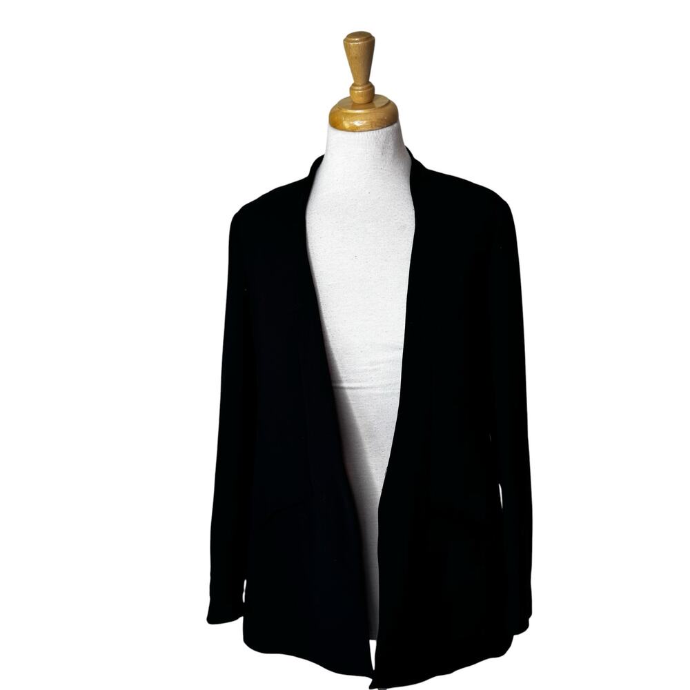 TROUVE Slit Back Open Front Lightweight Blazer Black Size Small